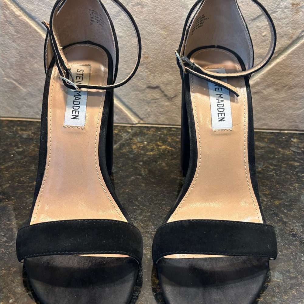 Steve Madden Black Ankle Strap Heels